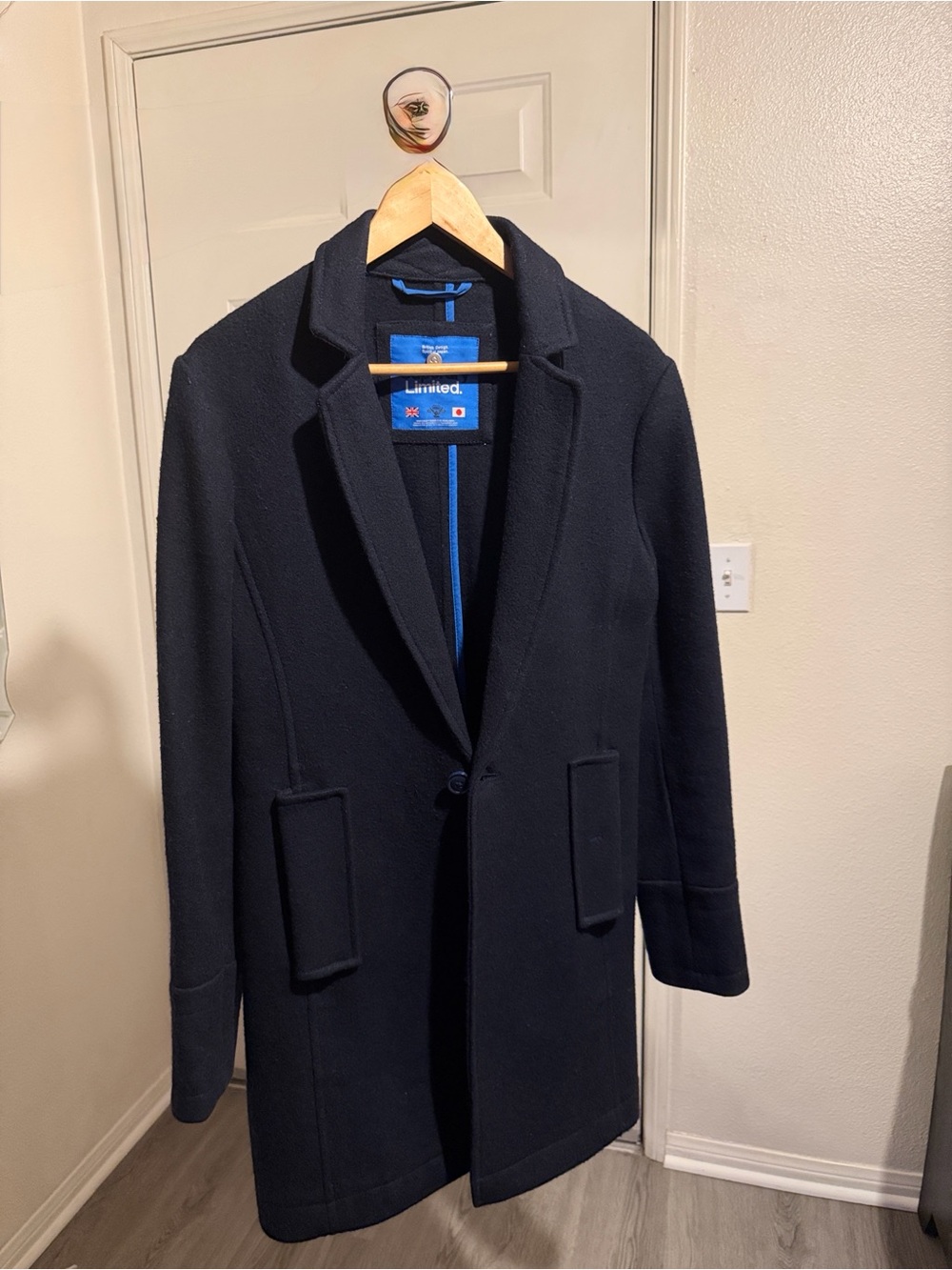 Superdry Men's Navy Single-Button Pea Coat